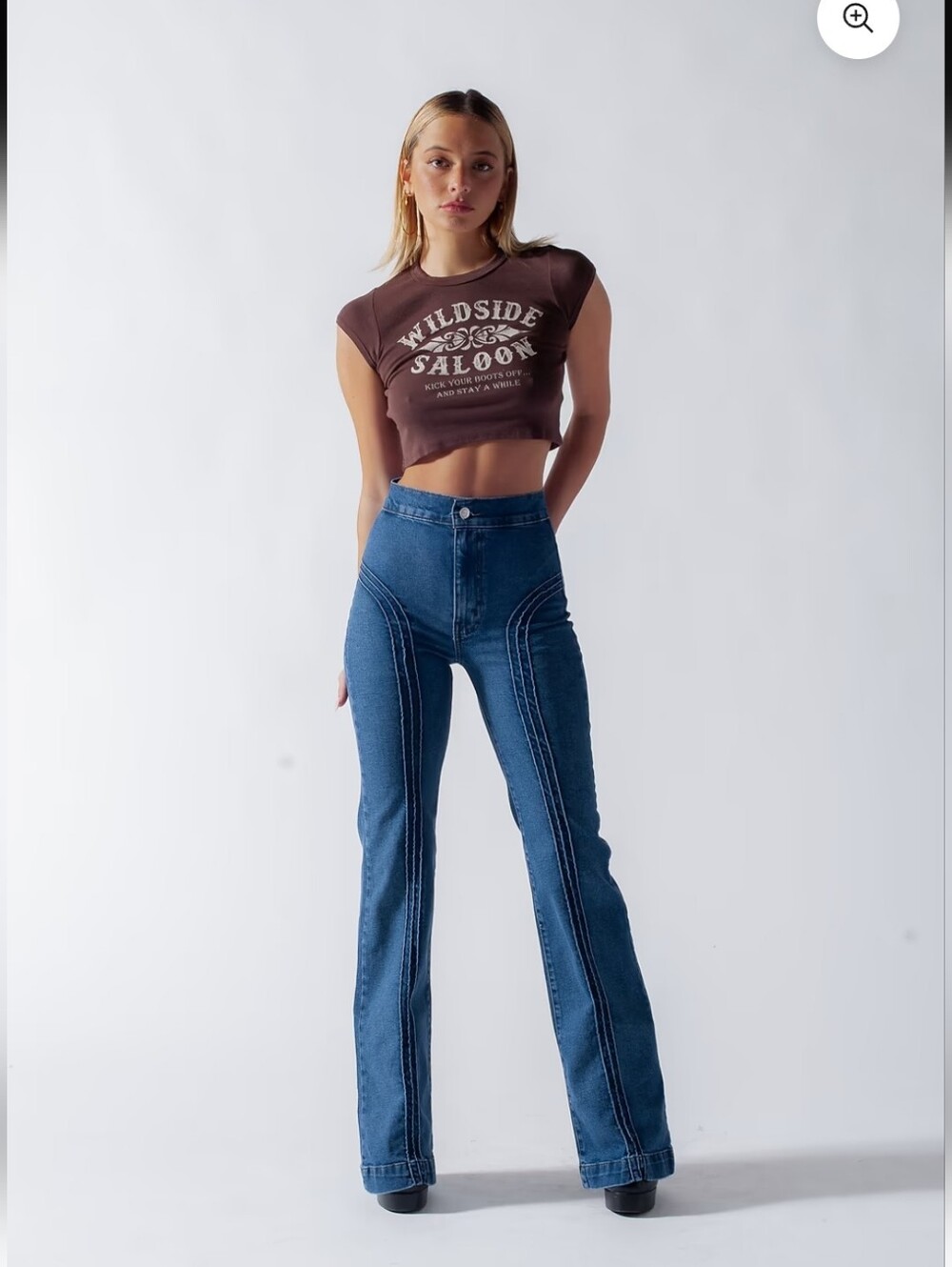 NWT REVICÉ DENIM ROLLERGIRL FLARES BLUE CLUB WASH HIGH RISE JEANS SZ 25